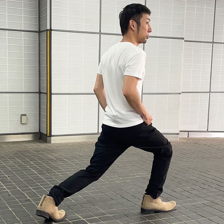 ストレッチポーズでも生地が突っ張らない