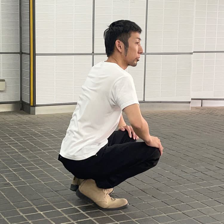 しゃがんでも腰回りがきれい&安心感あり