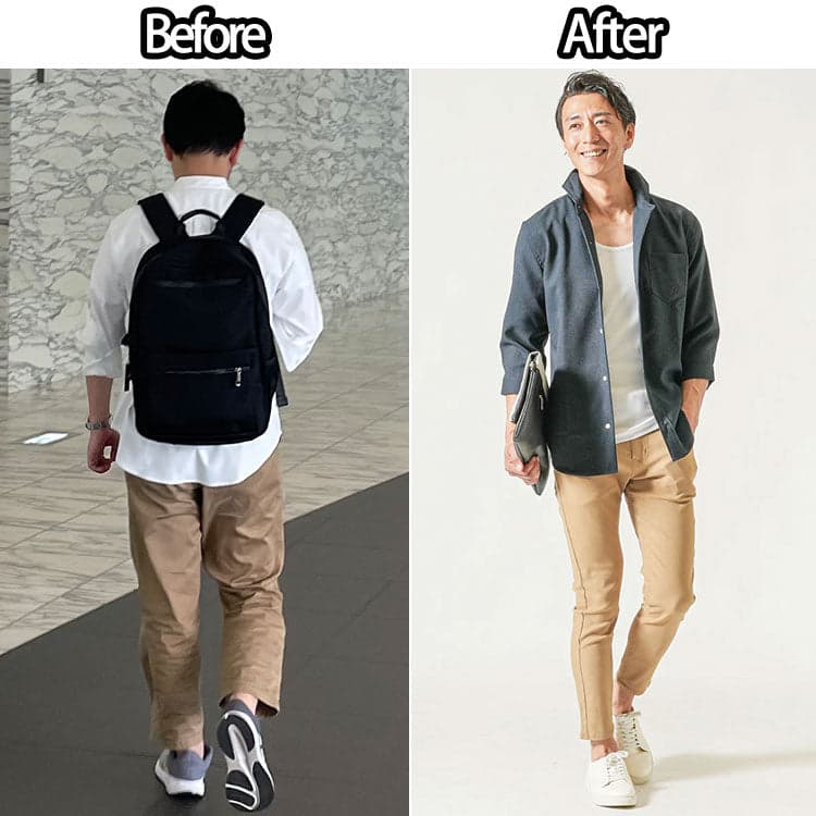 30代メンズがダサく見える残念な服を着たメンズとおしゃれな服の比較