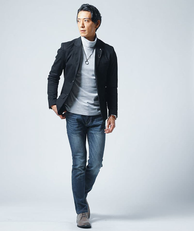 タートルネック長袖無地Tシャツ 3枚セット