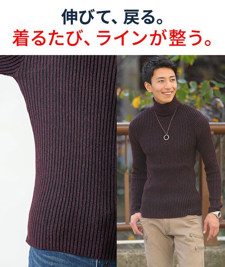 ストレッチの効いたタートルネック