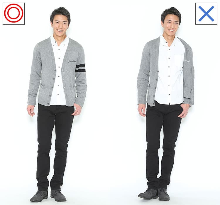 冬 カーディガン 着こなし