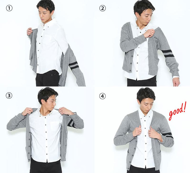 冬 カーディガン 着こなし