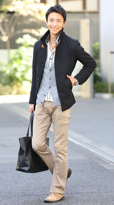 冬 カーディガン 着こなし