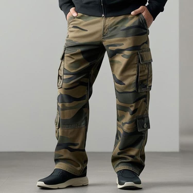 ポケット位置が低く、ダボダボで派手なダサいカーゴパンツ例