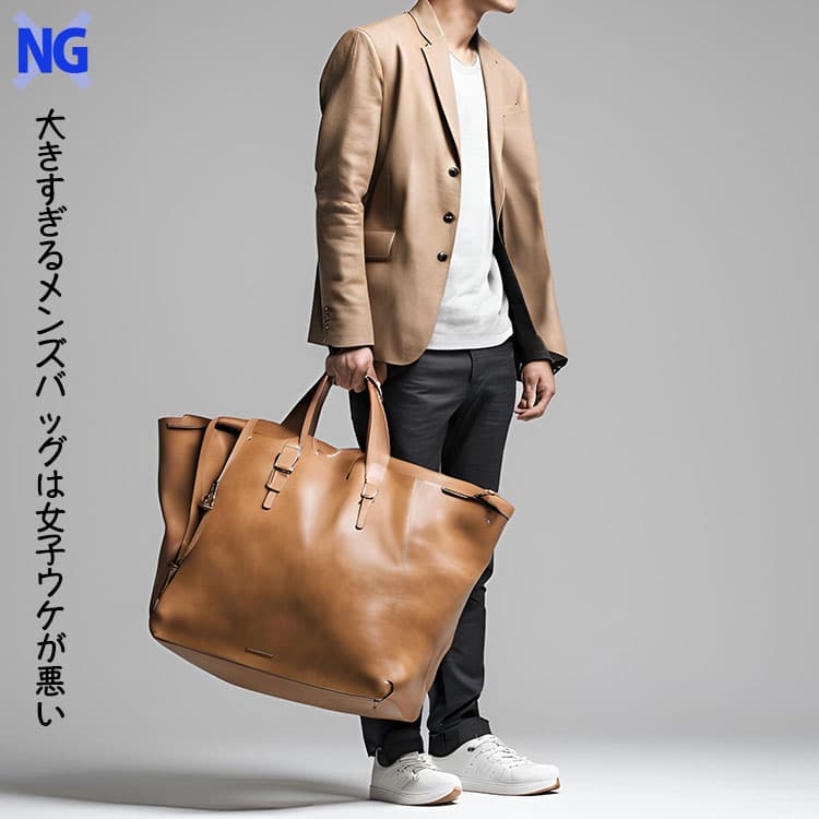 大きすぎるメンズバッグは女子ウケが悪い