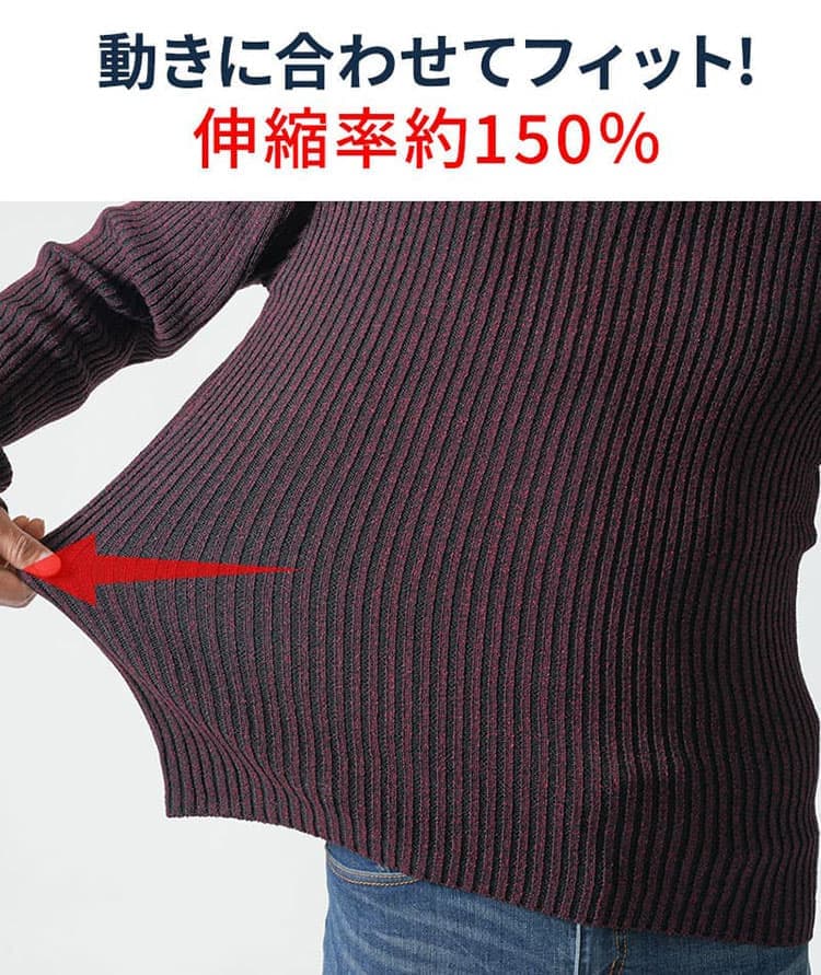 ストレッチが効いたタートルネック