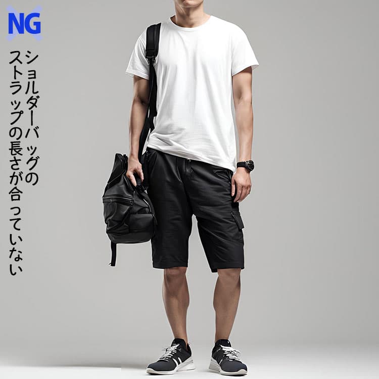 ミニショルダーバッグのストラップが長すぎるとダサい