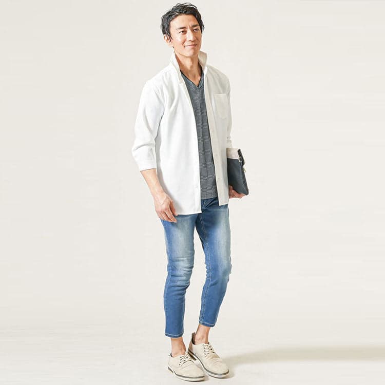 40代男性におすすめのグレーTシャツコーデ
