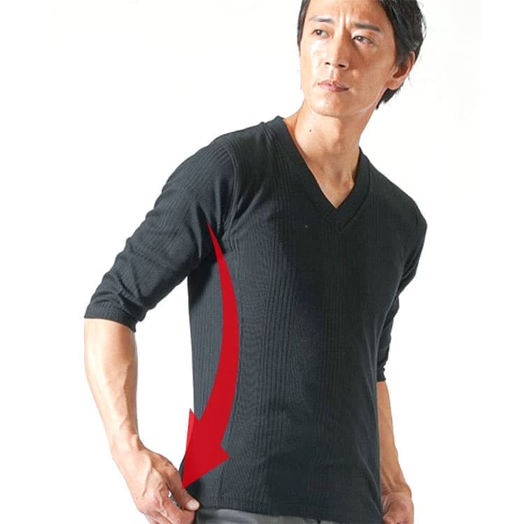 ウエストシェイプのテレコ生地Tシャツ
