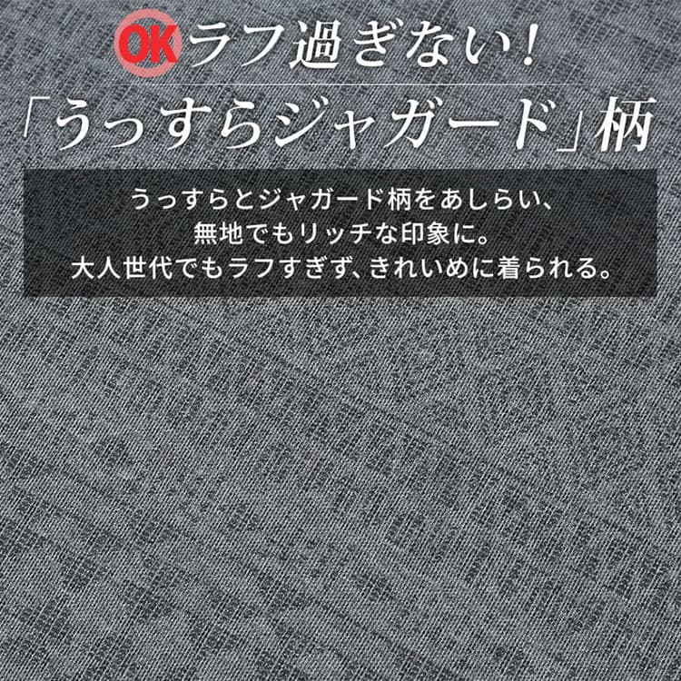 半袖パーカーにふさわしいラフになりすぎないうっすらジャガード柄の説明画像