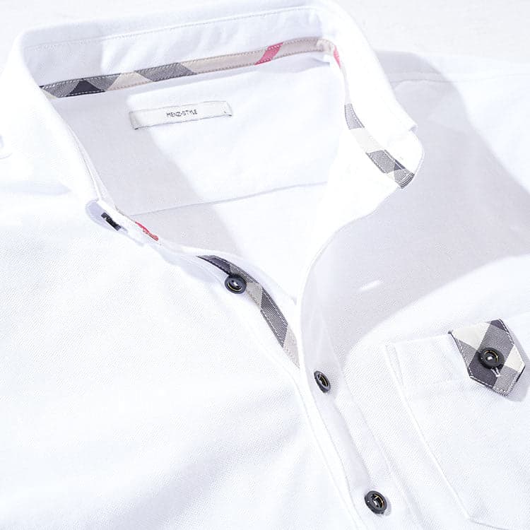 台襟がある立ち襟ポロシャツの例