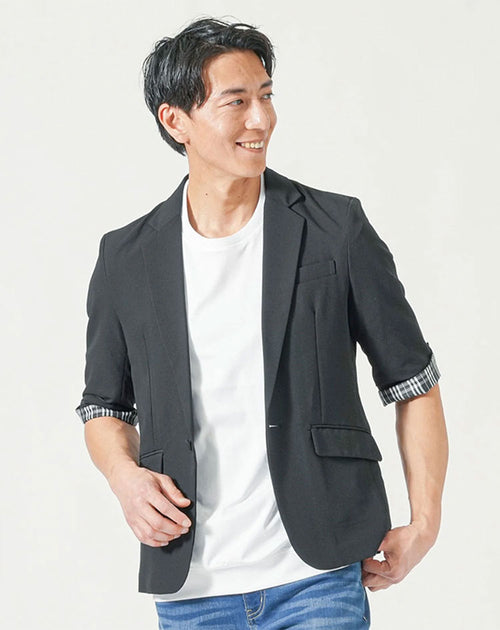 ジャケット専用インナー プレミアムコットン半袖クルーネックTシャツ