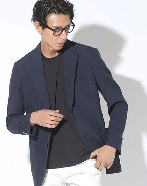 ジャケットインナー専用襟裏ハイネッククルーネック半袖Tシャツ Biz