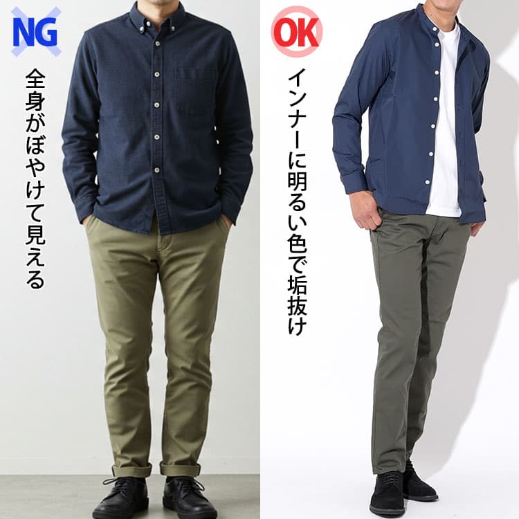 理由①：色のトーンが近く、全身がぼやけて見える