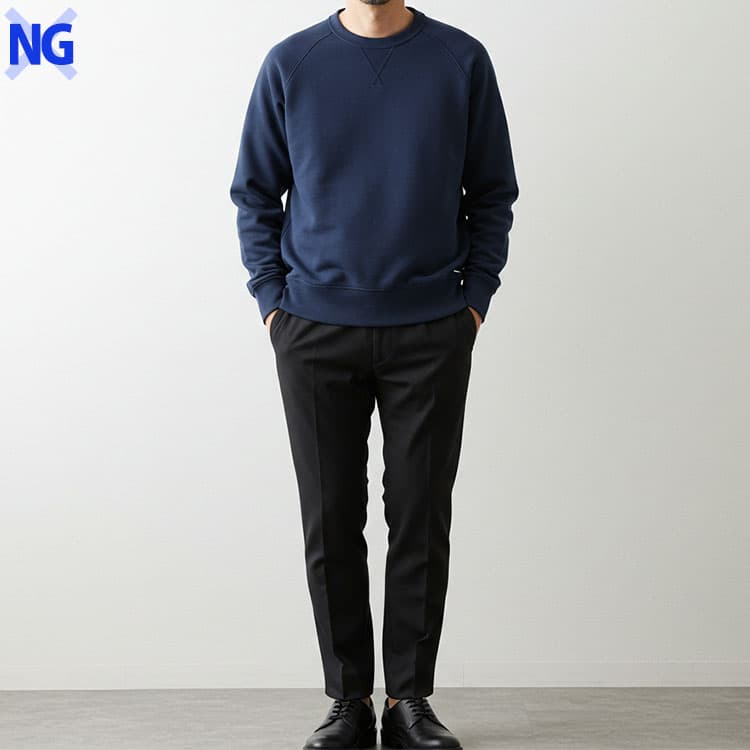 ダサい理由①：配色のトーンが近すぎて境界がぼやける