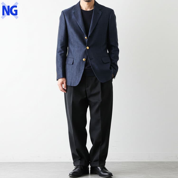 ダサい理由③：素材・シルエットが合わないと“学生っぽく”なる