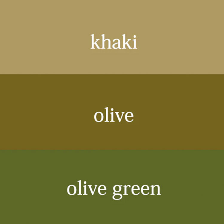 カーキ・オリーブ・オリーブグリーンの色の違い