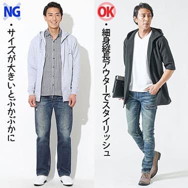 細い人のOKNGコーデ