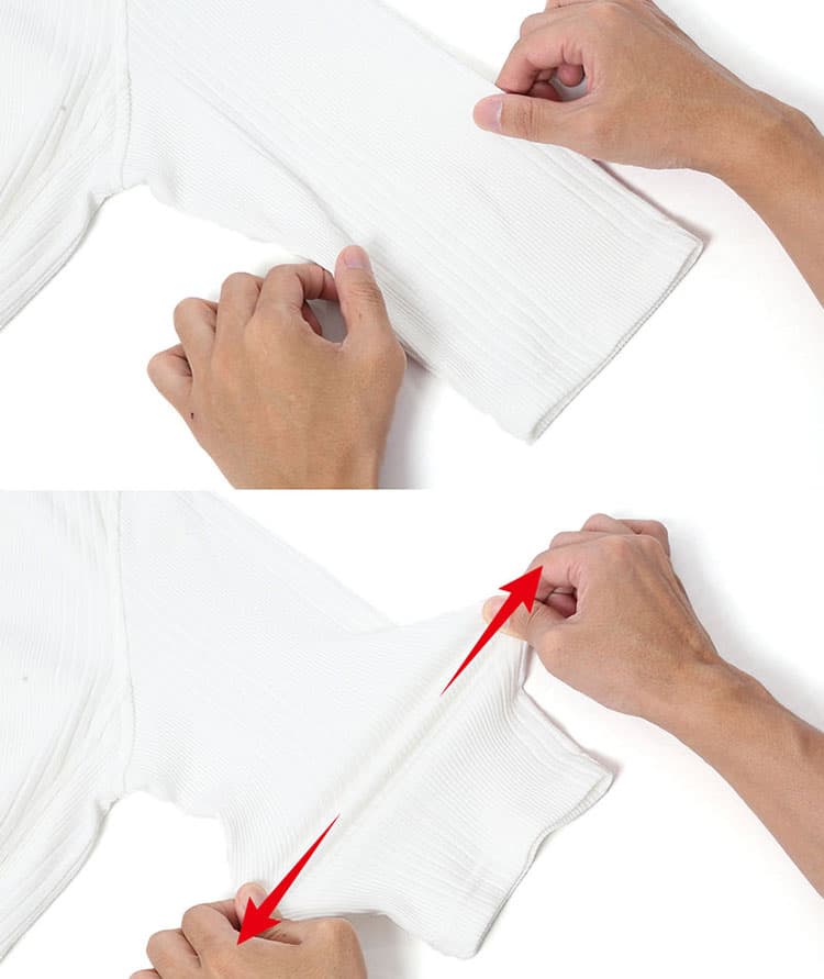 ランダムテレコTシャツの伸縮する画像