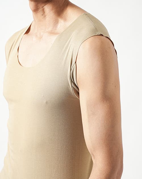 Tシャツ専用インナー 汗取りパット付きカットオフUネックノースリーブTシャツ