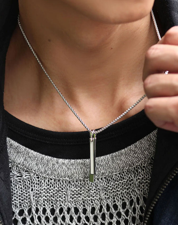 シンプルデザイン2連プレートネックレス