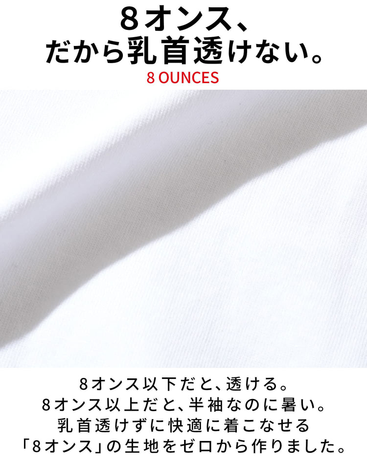 ちくぽこ対策としておすすめの8オンス以上のしっかりとした生地のTシャツ例