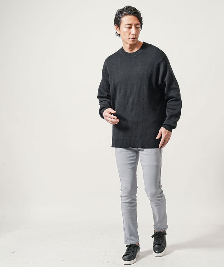 30代メンズにおすすめのクルーネックニットコーディネート