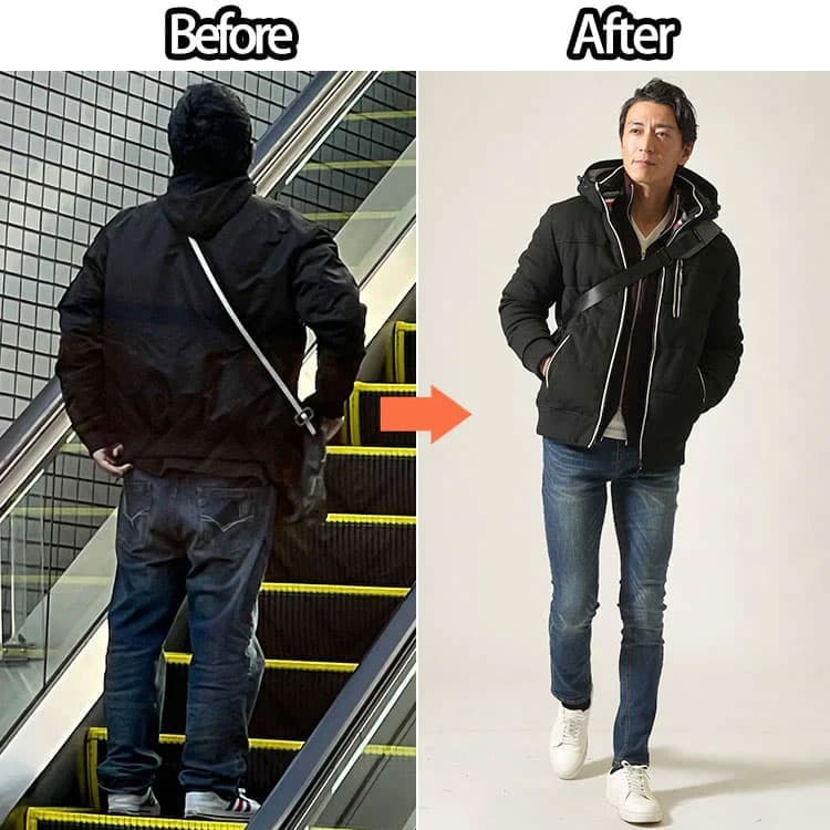 メンズのマネキン買いする前と後の比較画像