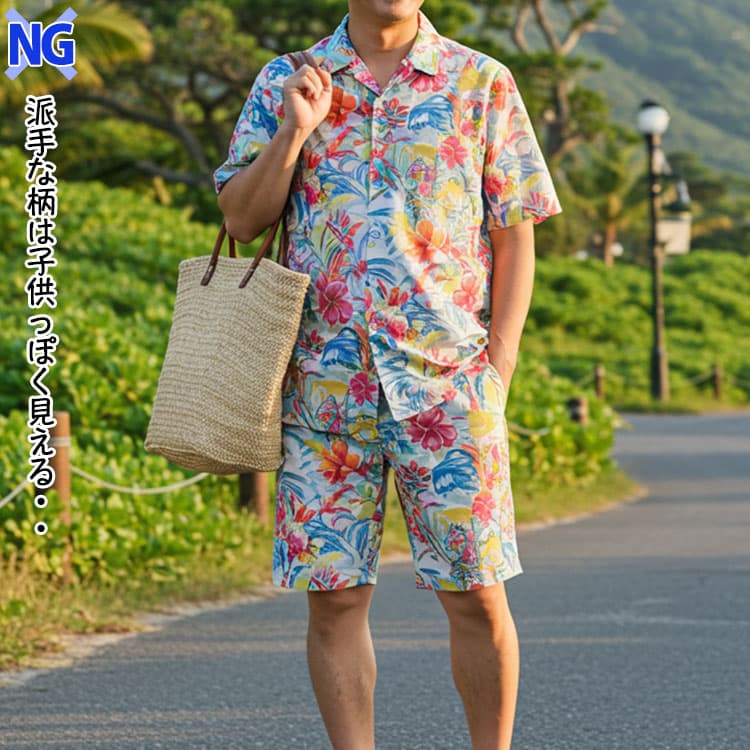 50代の夏ディズニーで避けるべきアロハ柄コーデ