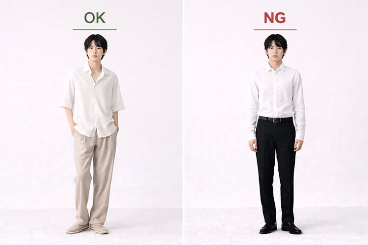 ウェーブタイプのOKNG服装の例