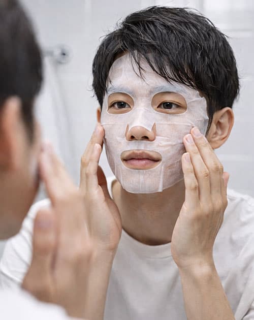 スキンケアをしている30代メンズ