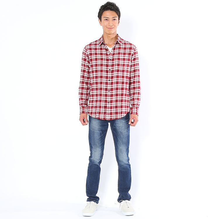 グレーカーディガンに合うズボンとのコーディネート