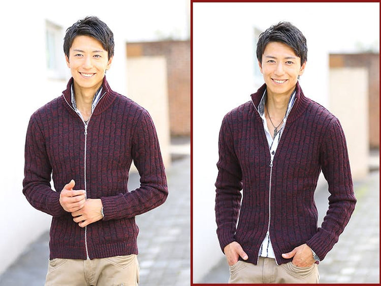 ジップアップニット