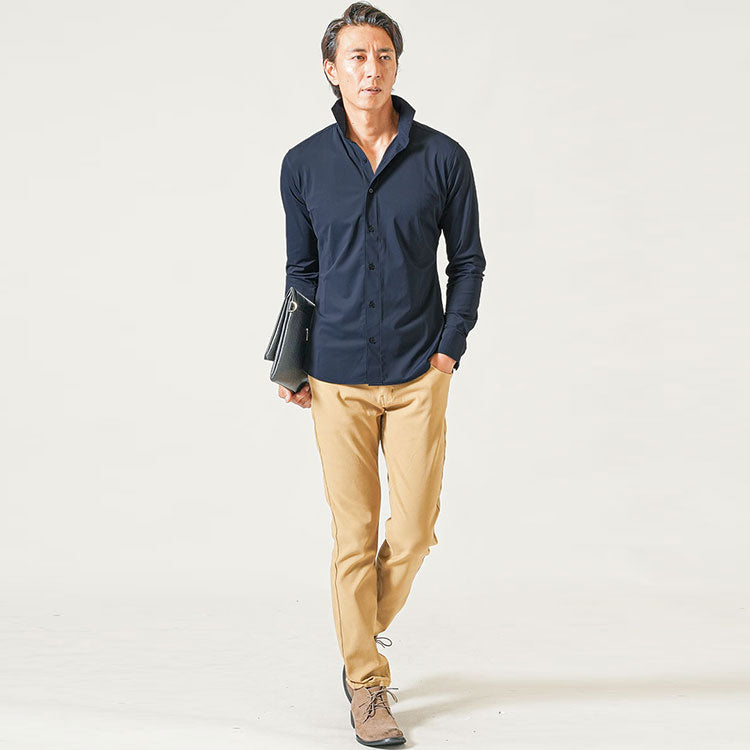 全身きれいめの「Iライン」シルエットコーデ