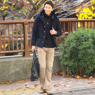 50代メンズ冬のチノパンコーデ