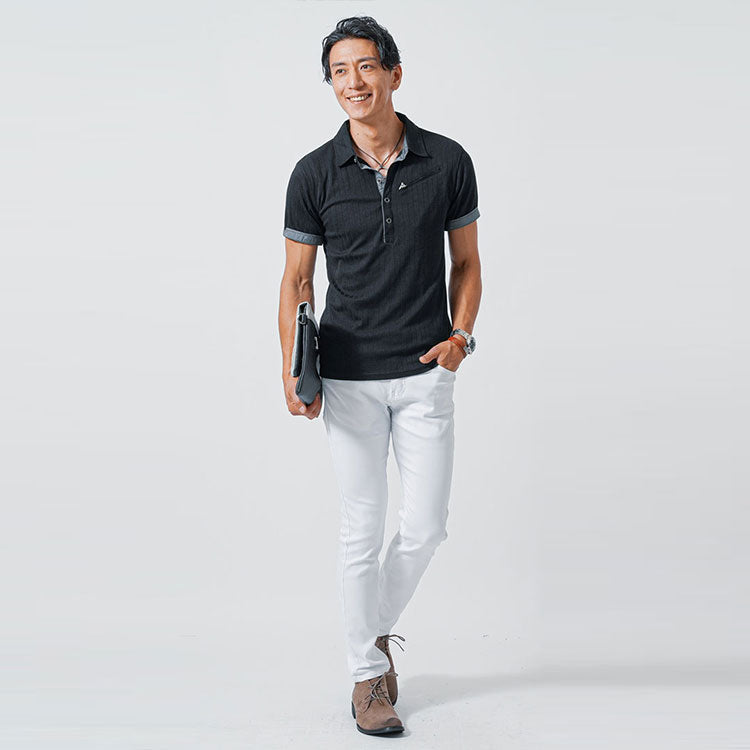 50代メンズにおすすめのポロシャツコーデの例