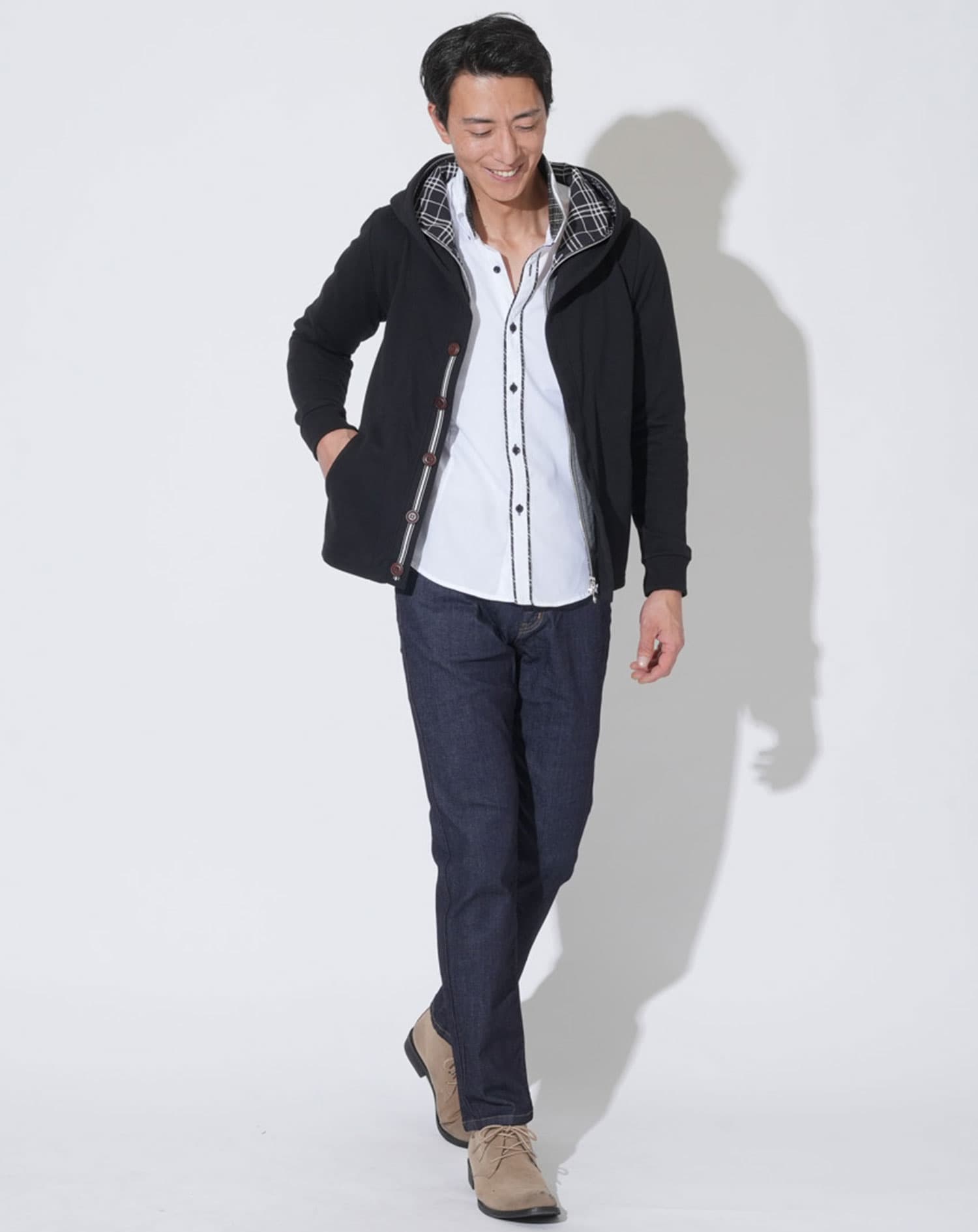 日本製 ハイブリッドストレッチデニムパンツ