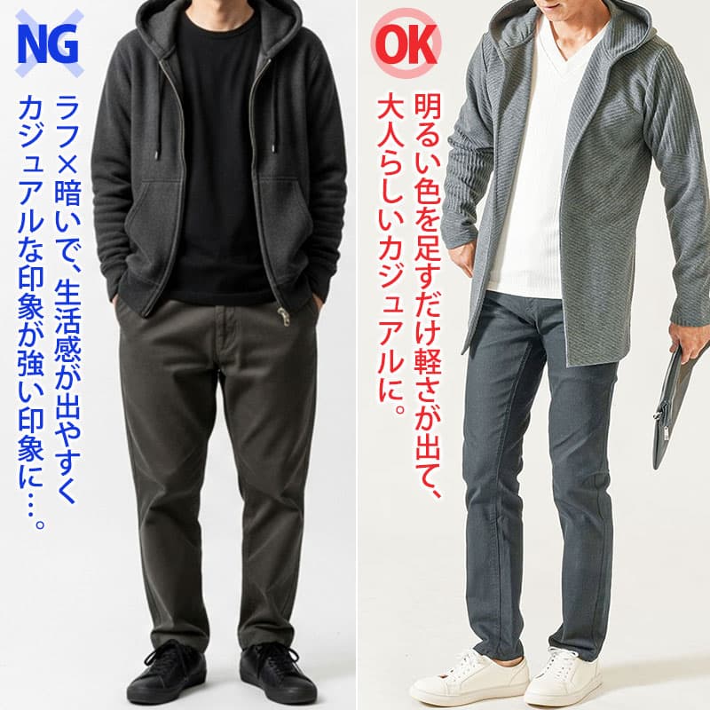 “「色」と「重ね」でおじ見え改善！1