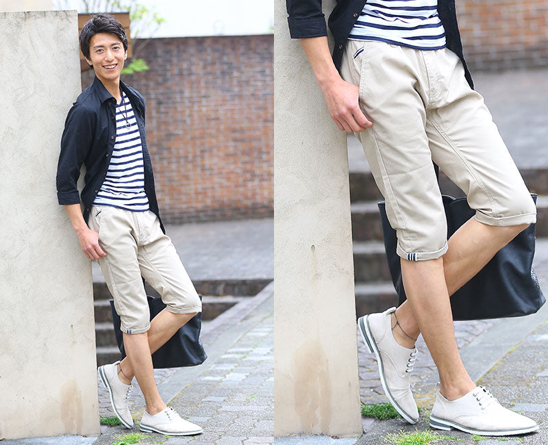 ラインテープデザインクロップドパンツ