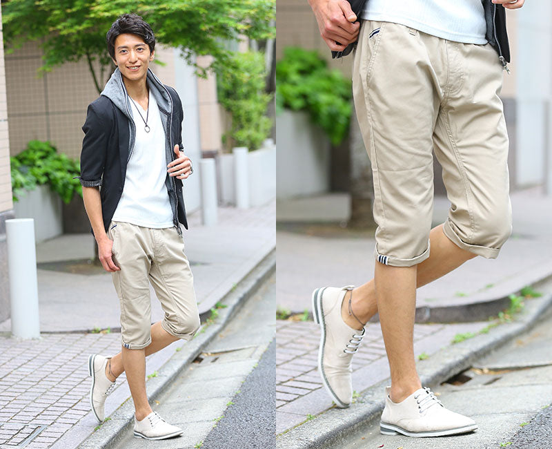 ラインテープデザインクロップドパンツ