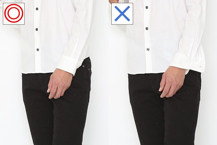 ボタンダウン襟のボタン、袖のボタンはキチンと留めると清潔感が出る